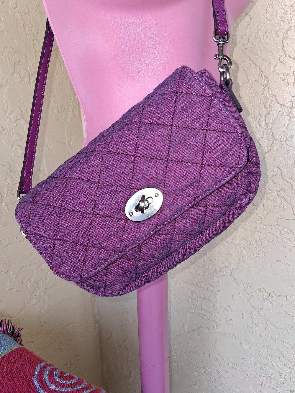 Patricia Nash Women's Quilted Purple Crossbody Bag
